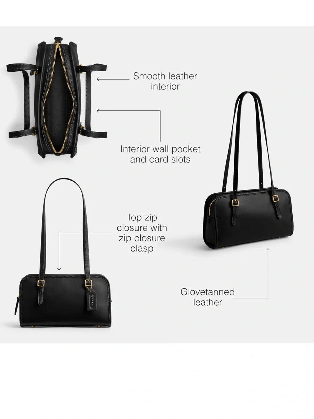 COACH Swing Zip Bag - Black